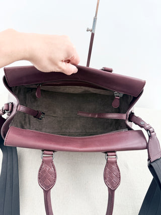 Bottega Veneta ducale bag leather with intrecciato detail and strap
