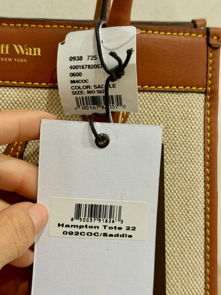 Jeff Wan canvas and leather pineapple applique bag