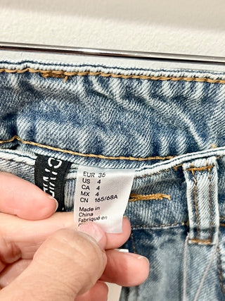 Divided eyelet denim mini skirt, 4