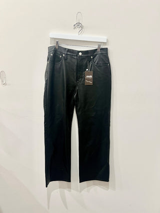 J crew faux leather straight cut pants, 27 / 4