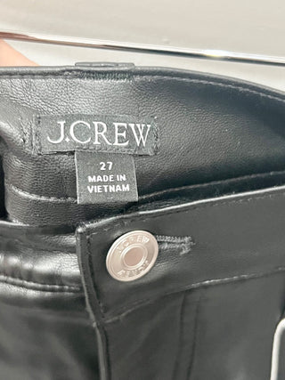 J crew faux leather straight cut pants, 27 / 4