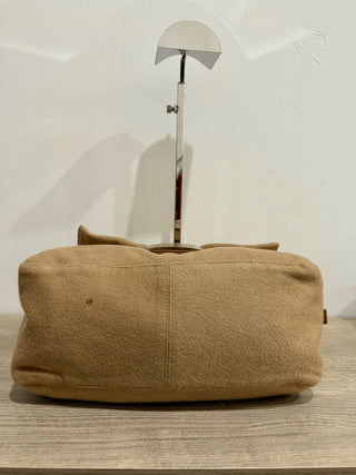 Fendi vintage wool leather trim baguette bag