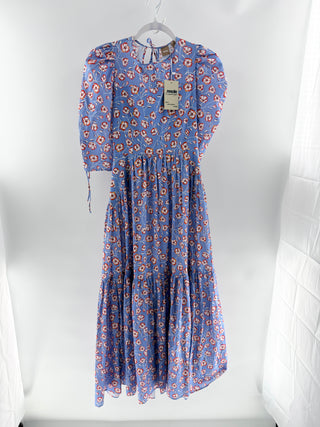 Hugo Boss Floral Puff-Sleeve Maxi Dress, 32 / US 1