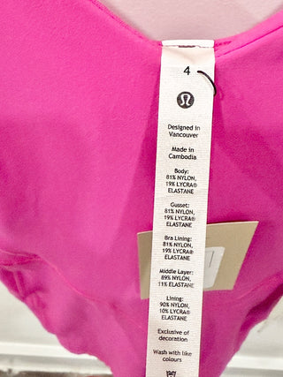 NWT Lululemon Align Romper Bodysuit 8" Built-In Shelf Bra Sonic Pink Women's 4