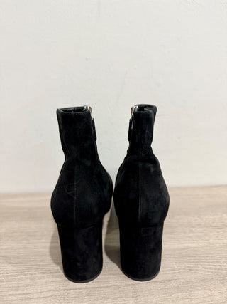 Prada suede platform square toe booties, 38.5