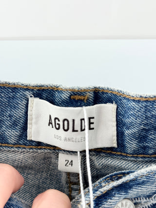 Agolde Slim-Straight Distressed Denim Pants, 24
