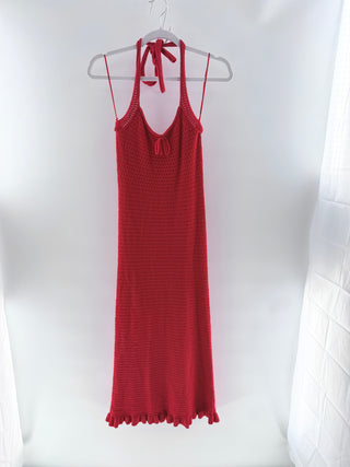 Amanda Uprichard crochet halterneck long dress, S
