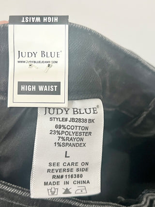 NWT Judy Blue High Waist Rhinestone Embellished Midi Denim Pencil Skirt Black L