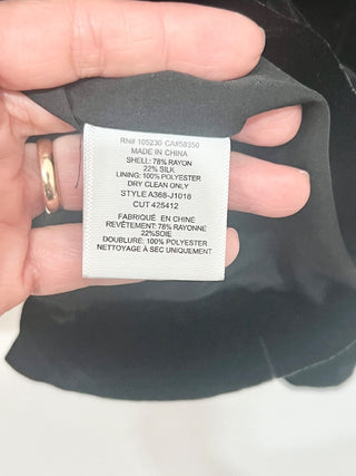 Joie Mehira Velvet Shawl Lapel Formal Blazer Jacket Black Caviar Women's Size 12