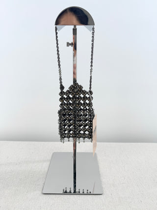 Clara Kasavina mini metal mesh and crystals bag