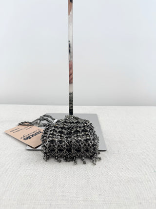 Clara Kasavina mini metal mesh and crystals bag