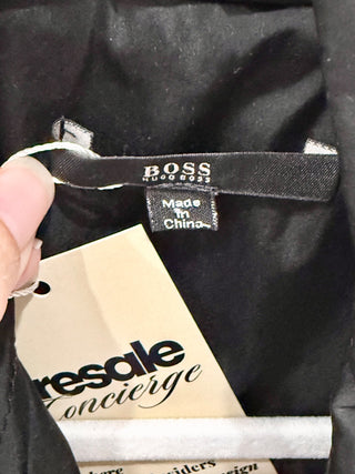 Hugo Boss Notch Lapel Belted Double Breasted Trench Coat Black Women's Size 4