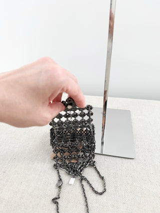Clara Kasavina mini metal mesh and crystals bag