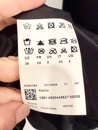 Hugo Boss Notch Lapel Belted Double Breasted Trench Coat Black Women's Size 4