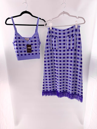 Baum und Pferdgarden Cypre Knit Crop Top With Matching Callis Fringe Midi Skirt Set, Top - S / Skirt - M