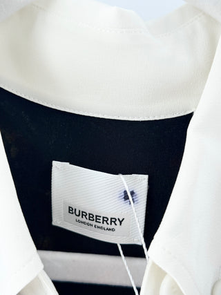 Burberry 100% silk floral mini dress with white trims, 4