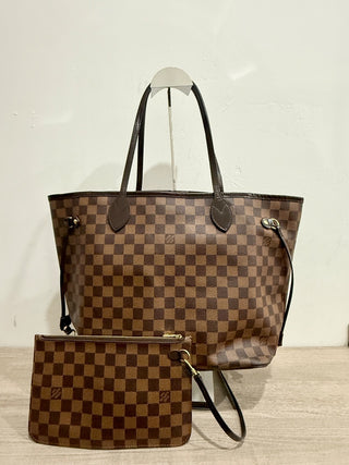 Louis Vuitton neverfull MM damier ebene tote bag with pouch, MM