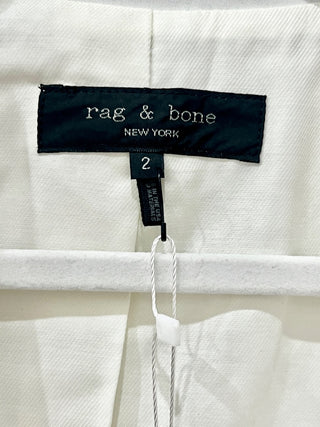 Rag & Bone Long Sleeve Lined Peak Lapel One Button Blazer White Women's Size 2