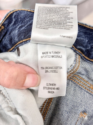 Agolde Cotton Magda High Waisted Loose Fit Denim Cargo Carpenter Jeans Blue 23