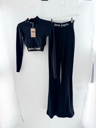 Palm angels crop top and logo leggings, XS