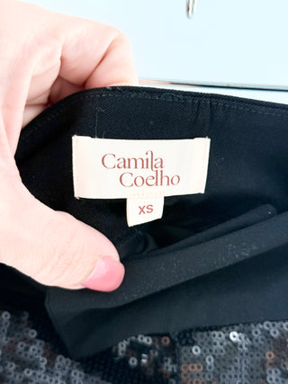 Camila Coelho matching sequin set crop top and maxi skirt, XS