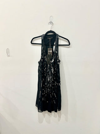 BCBG Max azria black  embellished mini dress, s