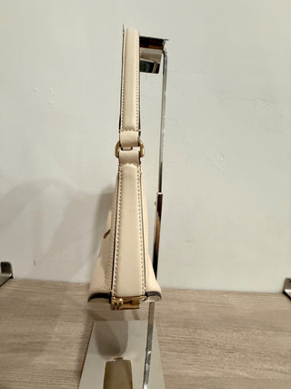 NWOT Karl Lagerfeld Paris Arielle Leather Shoulder Handbag Cream
