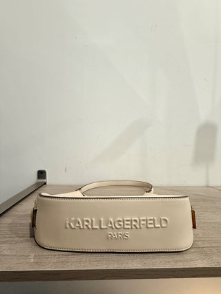 NWOT Karl Lagerfeld Paris Arielle Leather Shoulder Handbag Cream
