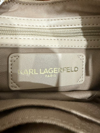 NWOT Karl Lagerfeld Paris Arielle Leather Shoulder Handbag Cream