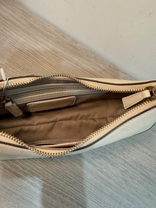 NWOT Karl Lagerfeld Paris Arielle Leather Shoulder Handbag Cream