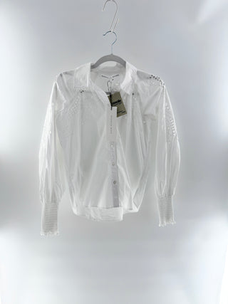 Veronica Beard lilah embroidered eyelet top, 0