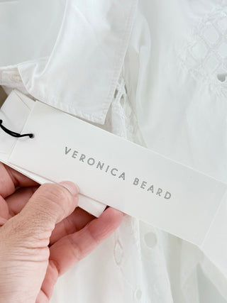 Veronica Beard lilah embroidered eyelet top, 0
