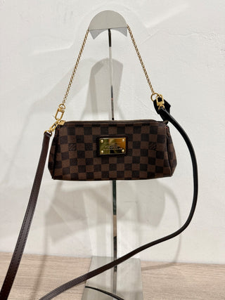 Louis Vuitton eva clutch cross body bag in damier ebene