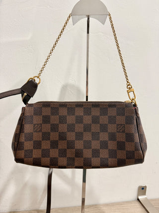 Louis Vuitton eva clutch cross body bag in damier ebene