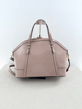 Gucci microguccissima patent large satchel bag