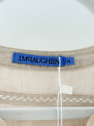 J.McLaughlin Beige linen tunic shirt dress, XL