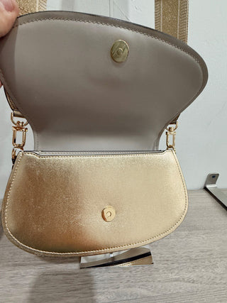 NWT Michael Michael Kors Mila Medium Metallic Leather Messenger Crossbody Bag