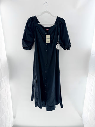 Staud Puff-Sleeve Front-Buttoned Maxi Dress, XS
