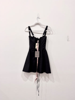 NWT House of CB Carlotta Sleeveless Corset Babydoll Mini Dress Black Women's XS