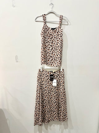 Theory silk animal ;print set: tank top and midi skirt, top M / skirt 6