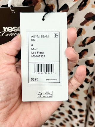 Theory silk animal ;print set: tank top and midi skirt, top M / skirt 6