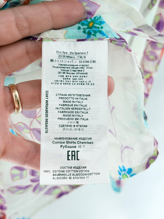 Etro floral button down blouse, IT 36 / 0 US