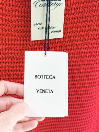 Bottega Veneta compact cotton mesh skirt with fringe, M