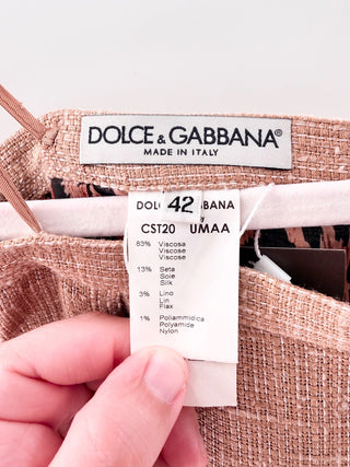 Dolce & Gabbana Slub Linen-Blend Pencil Skirt, 42