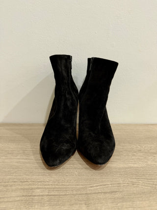 Christian Louboutin Eloise Suede Pointed Toe Ankle Booties Black Women's EU 36.5