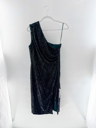 Dress the population Sequined Off-Shoulder Midi Dress, L
