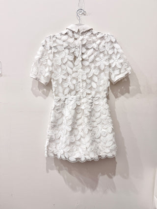 Alexis white lace layer romper, XS