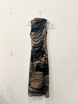 House Of Harlow mesh pattern sleeveless maxi dress, S