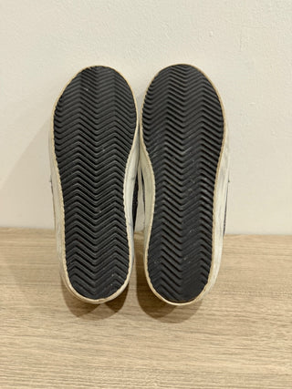 Golden Goose Super-Star Glitter Suede Sneakers Silver/Black Women's Size EU 37