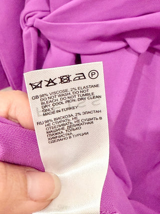 Reiss purple wrap sash midi dress, 6